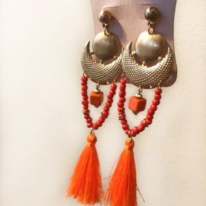 Orange dangle earrings
